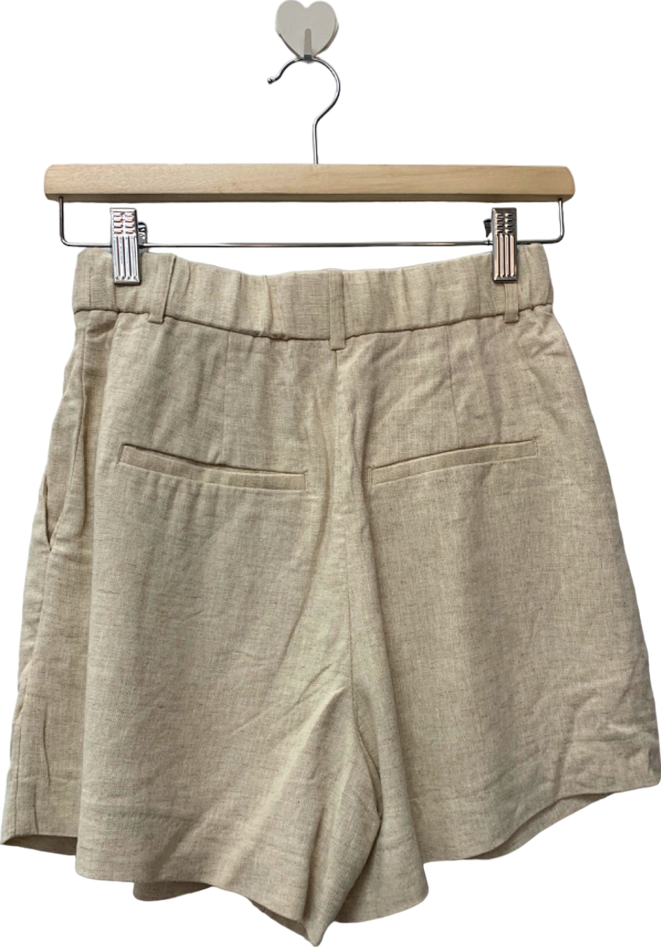 Abercrombie & Fitch Cream Linen Blend Shorts UK 6