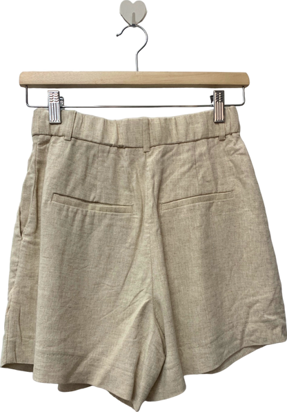 Abercrombie & Fitch Cream Linen Blend Shorts UK 6