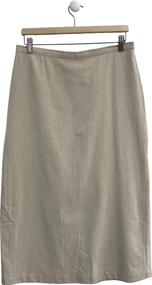 Albaray Beige Linen Midi Skirt UK 14