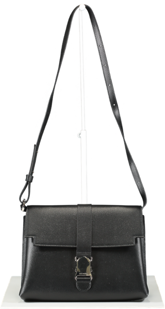 SENREVE Black Pebbled Leather Cadence Shoulder Bag With Silver Hardware One Size