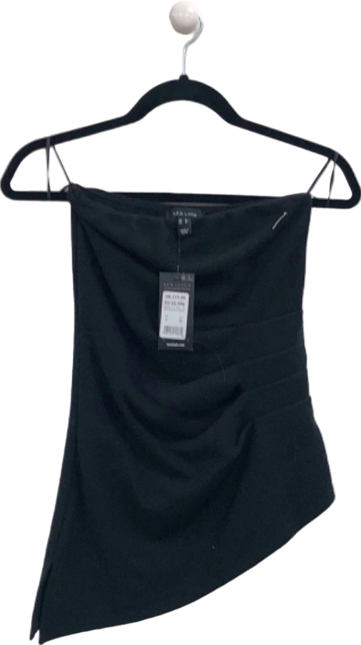 New Look Black Asymmetric Tube Top UK 6