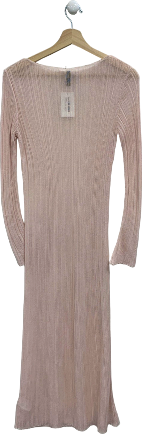 H&M Pink Ribbed Knit Dress UK M