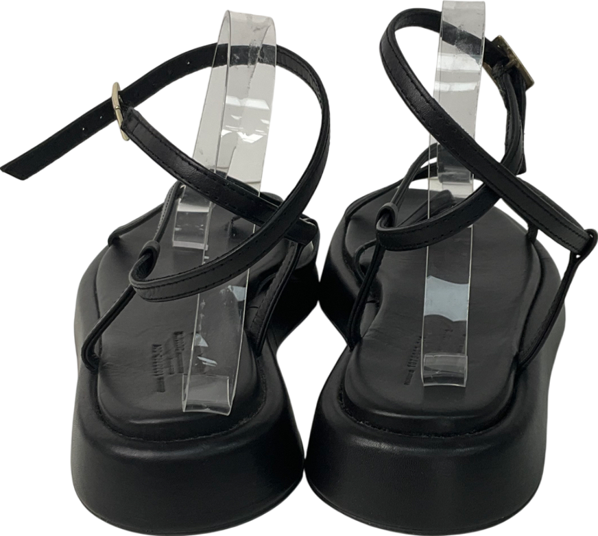 Arket Black Nodi Leather Sandals UK 6 EU 39 👠