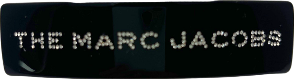 Marc Jacobs Black Crystal-embellished Logo Barrette Hair Clip