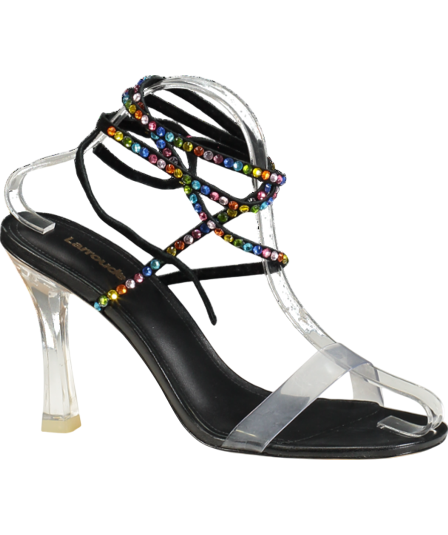 Larroude Black Gloria Disco Sandal UK 6.5 EU 39.5 👠