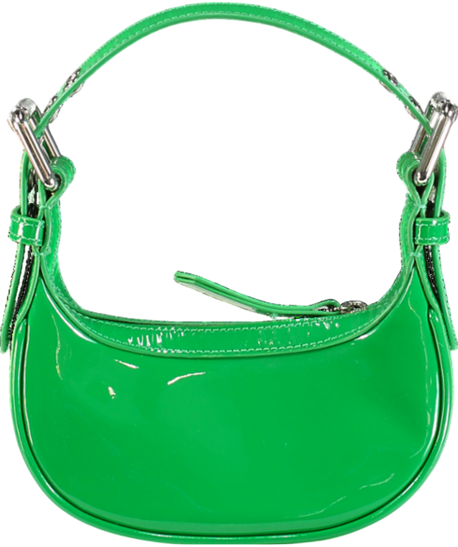 BY FAR Green Mini Soho Patent Leather Shoulder Bag
