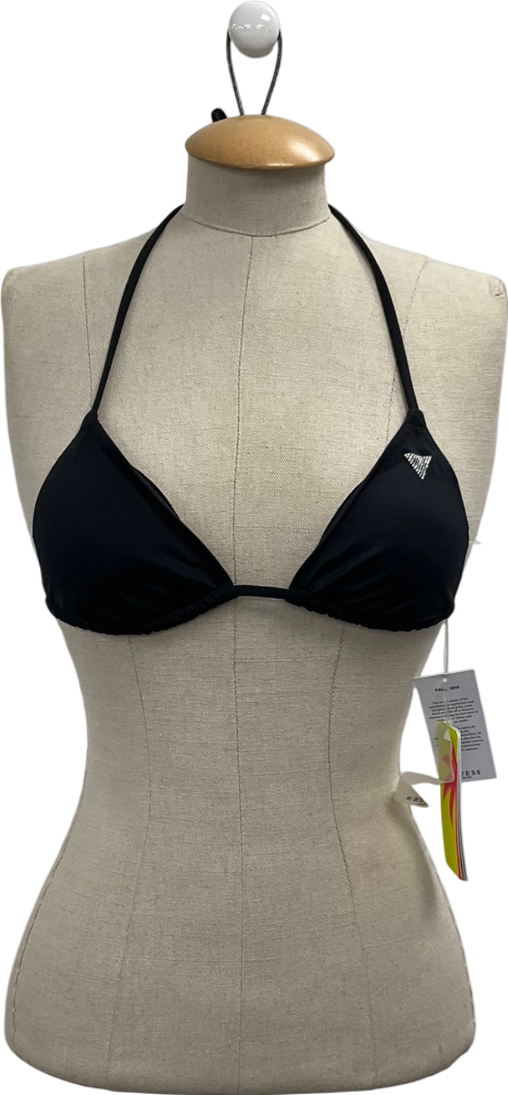 Guess Black Rhinestone Triangle Bikini Top UK S
