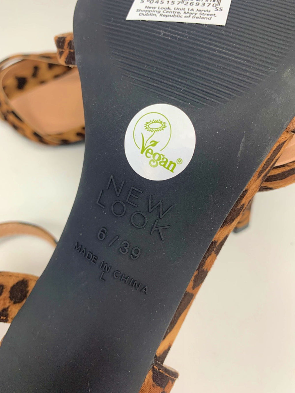 New Look Leopard Print Strappy Heels UK 6