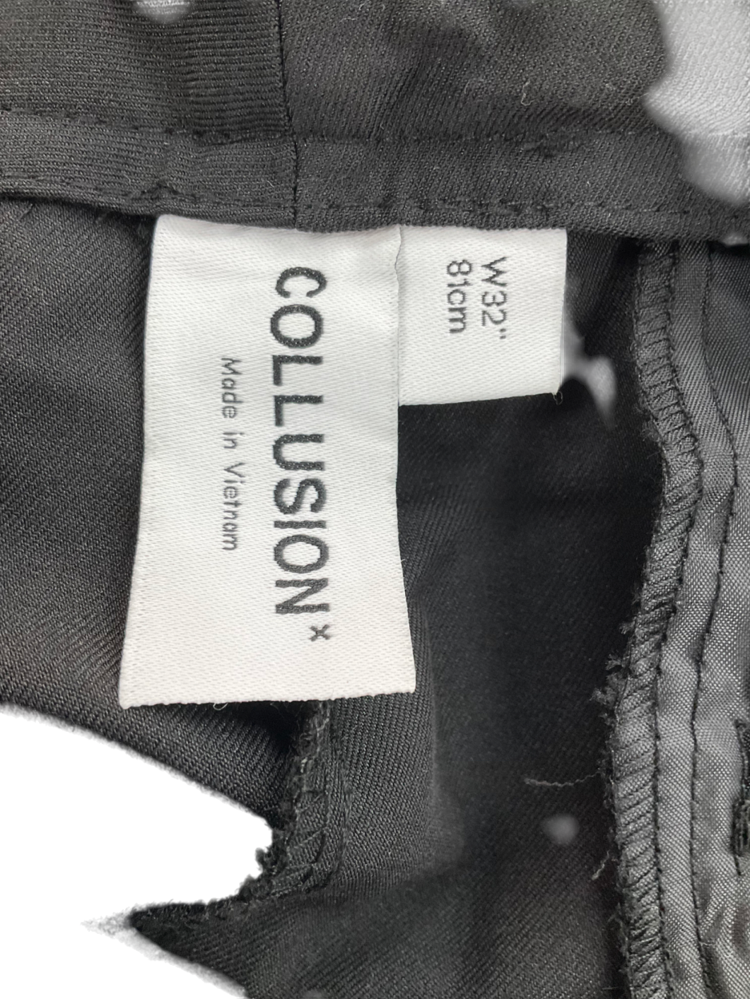 Collusion Relaxed Wide Leg Tailored Trousers In Black W32