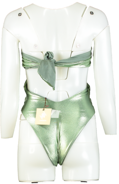 ROOM 24 Green Carol One Piece New Military Metallic UK S