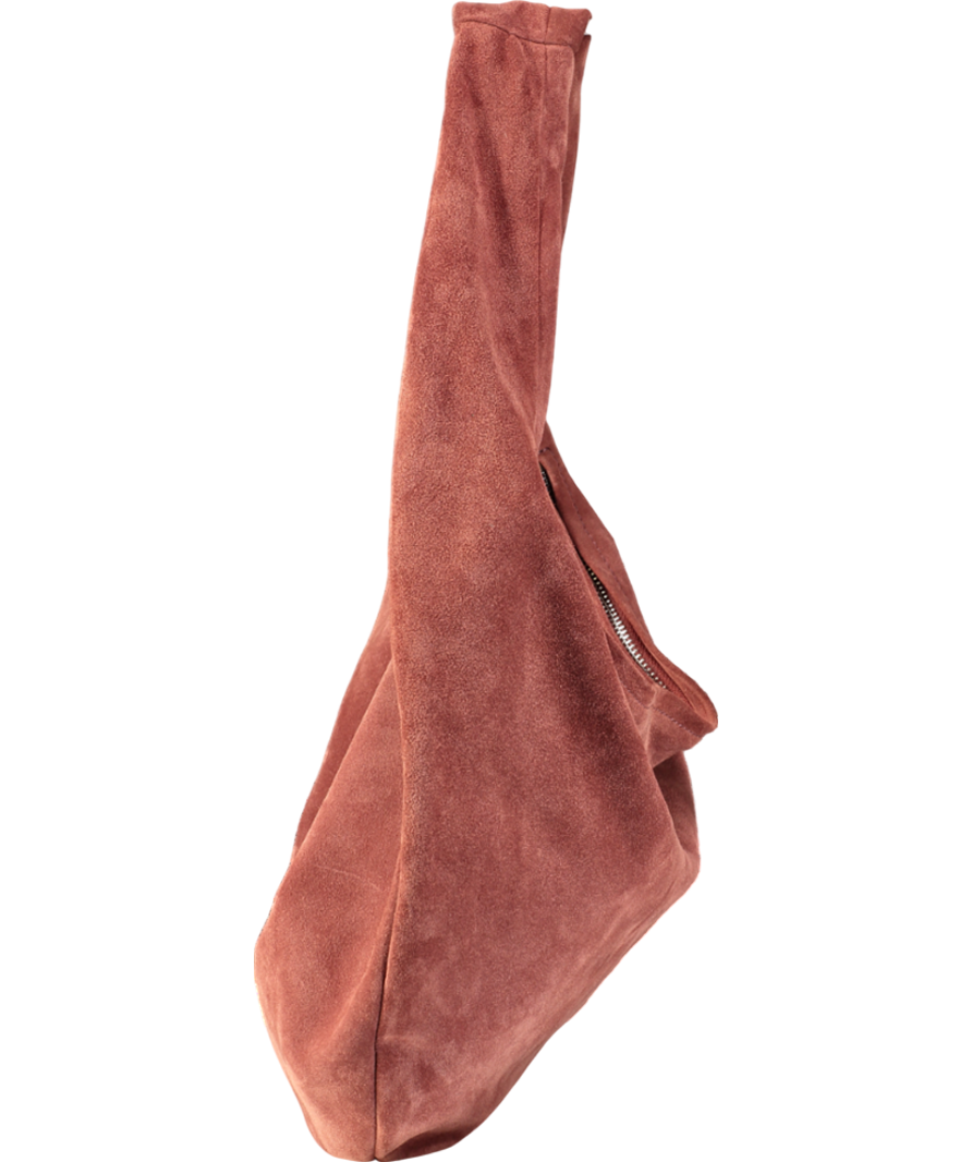 Flattered Red Alva Suede Shoulder Bag