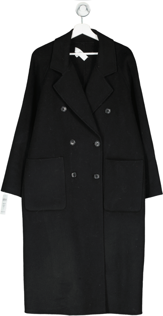 La Redoute Black Wool Blend Long Trench Coat UK 14