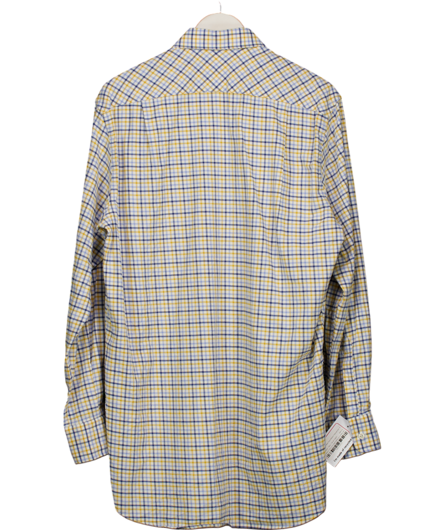 CORDINGS Yellow And Blue Check Medium Tattersall Shirt UK 46" CHEST