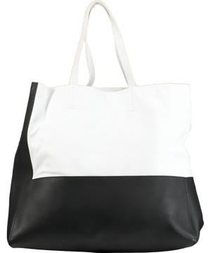 Joseph White / Black Large Leather tote Bag