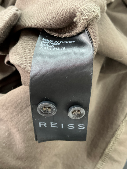 REISS Green Modal Blend Cutaway Collar Shirt UK S