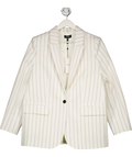 ME+EM White Cotton twill Pinstripe "The Very Useful" Blazer UK 16