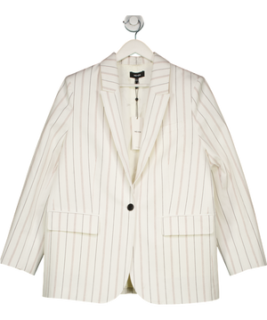 ME+EM White Cotton twill Pinstripe "The Very Useful" Blazer UK 16