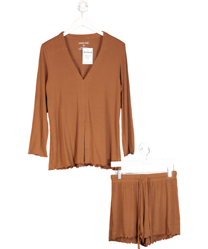 Serena Days Brown Bamboo Rib Two Piece Set UK XS