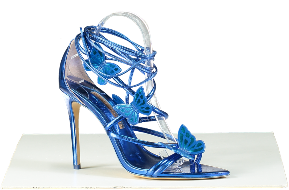 Sophia Webster Blue Metallic Vaness 100mm Butterfly Sandals UK 7