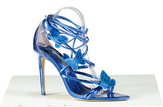 Sophia Webster Blue Metallic Vaness 100mm Butterfly Sandals UK 7