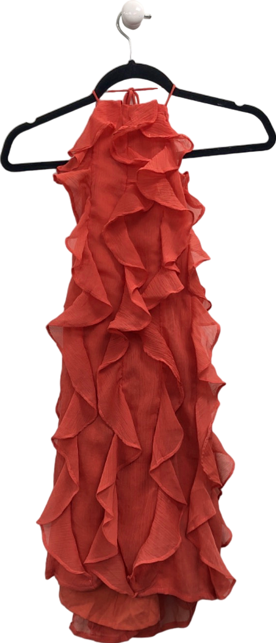 Pretty Lavish Red Ruffled Sleeveless Dress UK 6