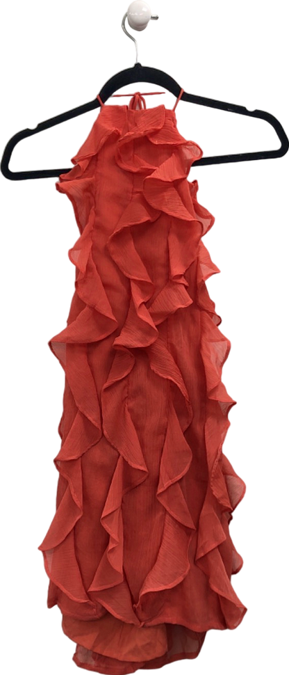 Pretty Lavish Red Ruffled Sleeveless Dress UK 6