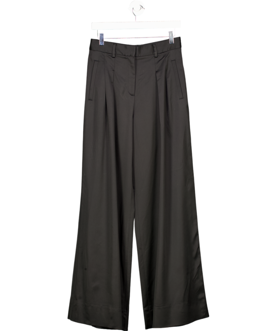 ME + EM Black Wool Blend Pleated Wide Leg Trousers UK 10