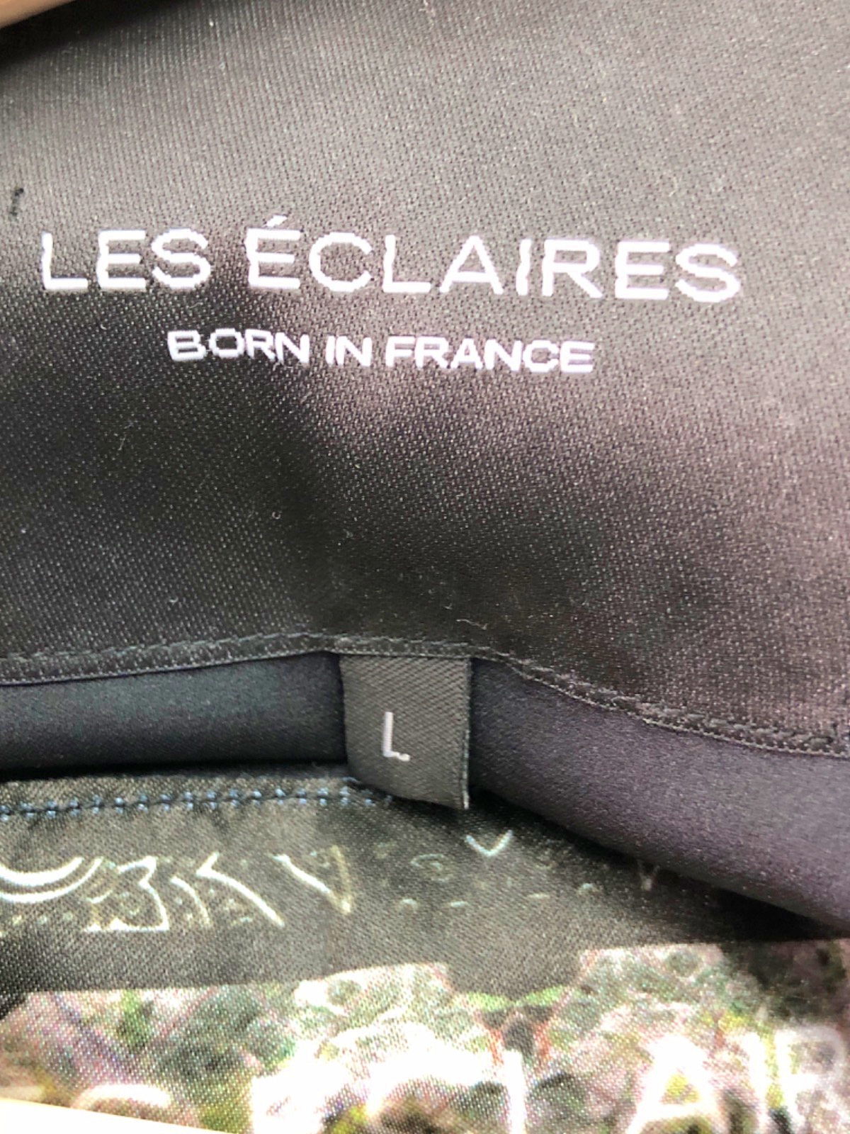 Les Éclaires Black Leather Biker Jacket UK L