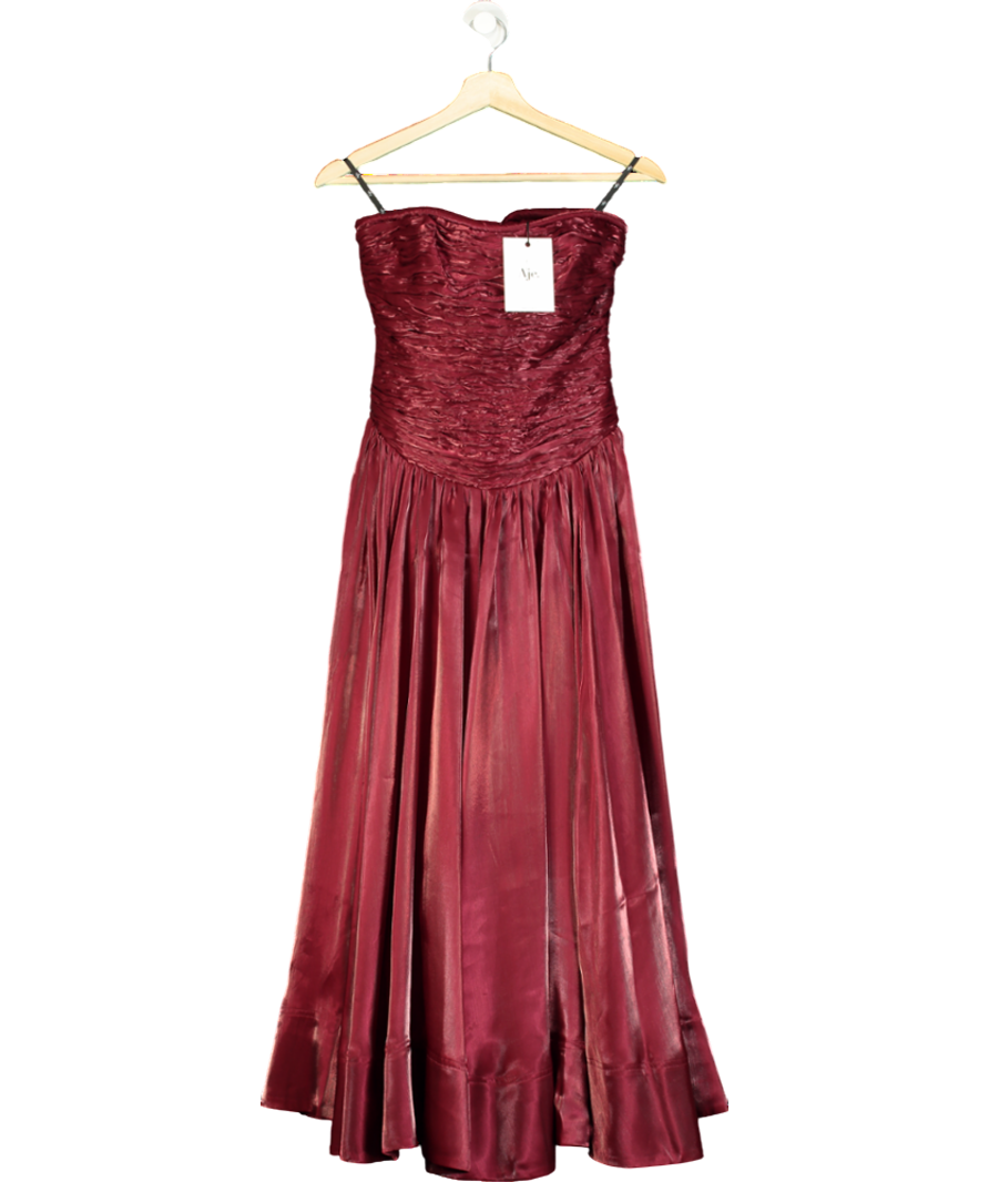 Aje Red Regent Strapless Dress UK 4