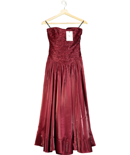 Aje Red Regent Midi Dress UK 4