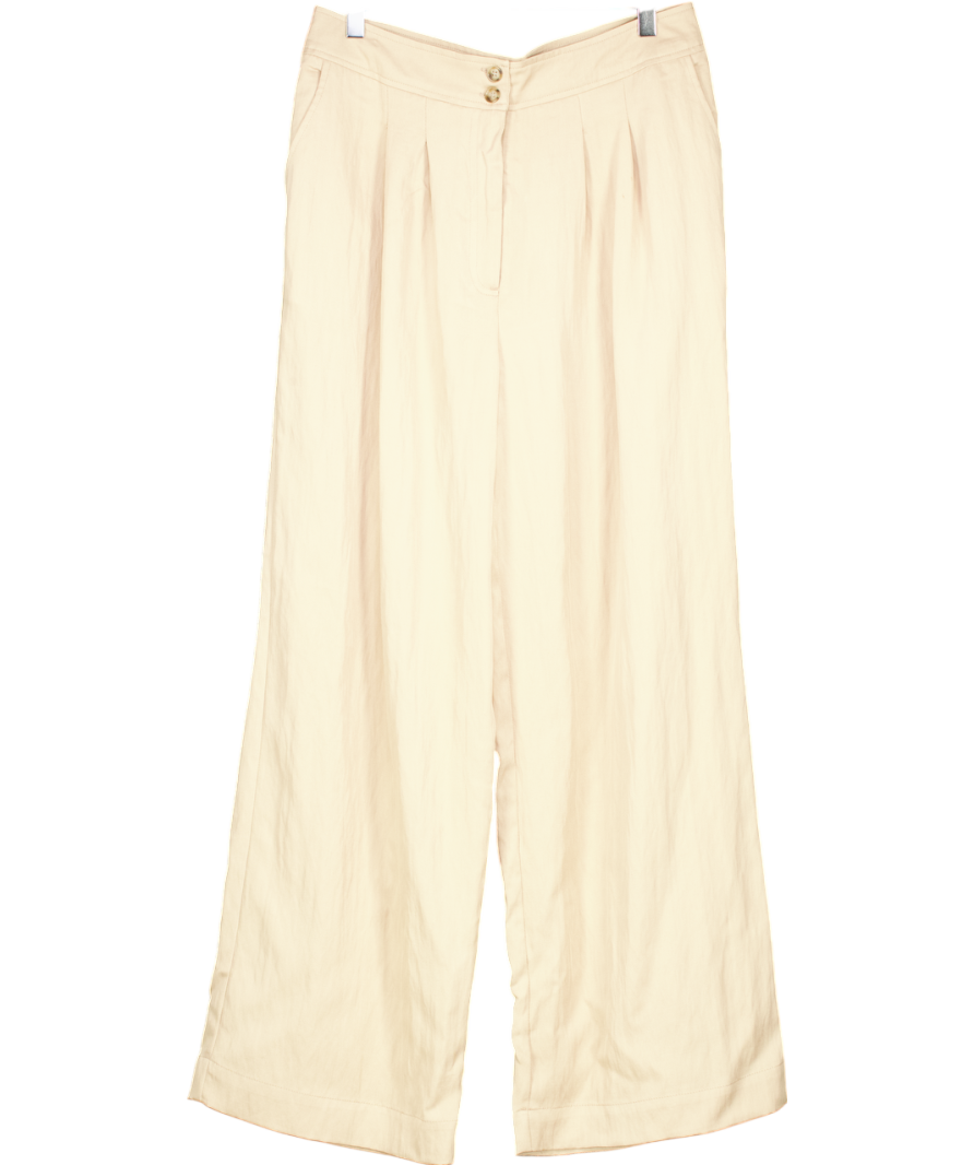 Oliver Bonas Beige Wide Leg Trouser UK 10