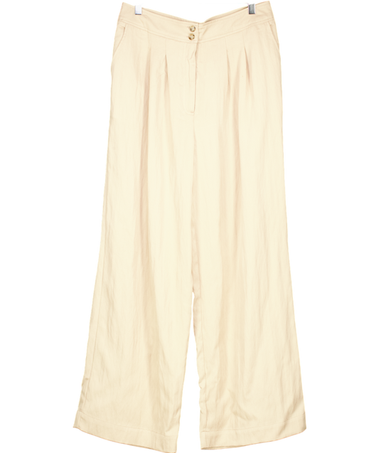 Oliver Bonas Beige Wide Leg Trouser UK 10