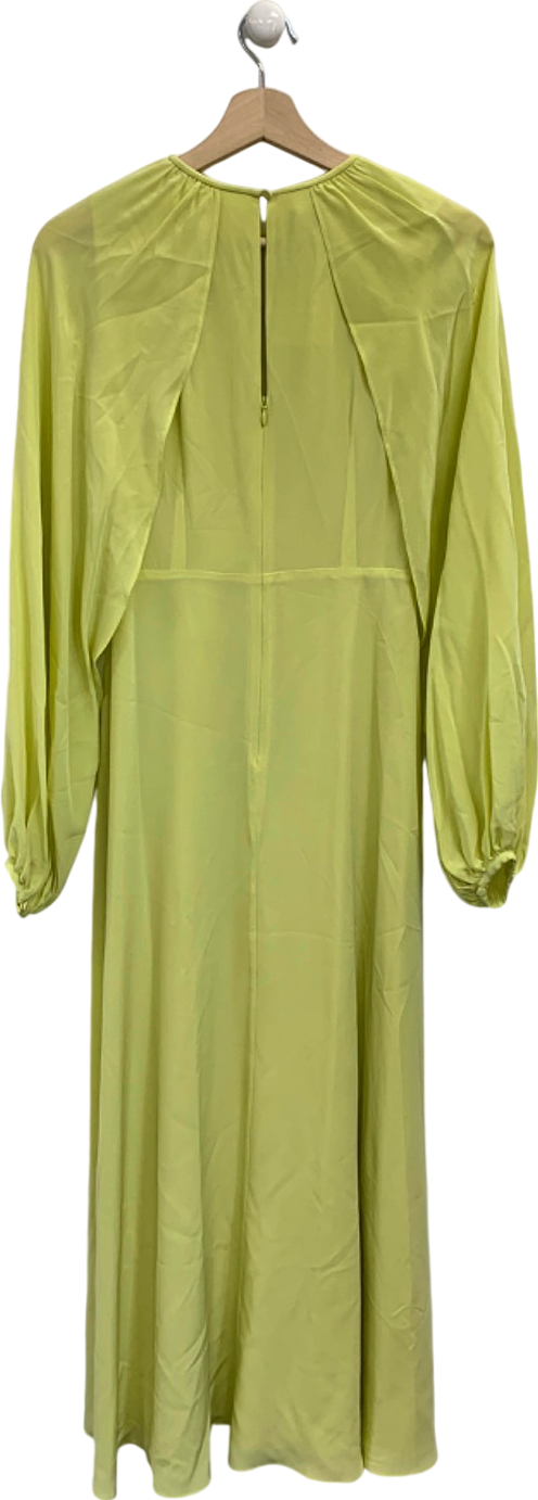 Hobbs Yellow Long Sleeve Silk Dress UK 6