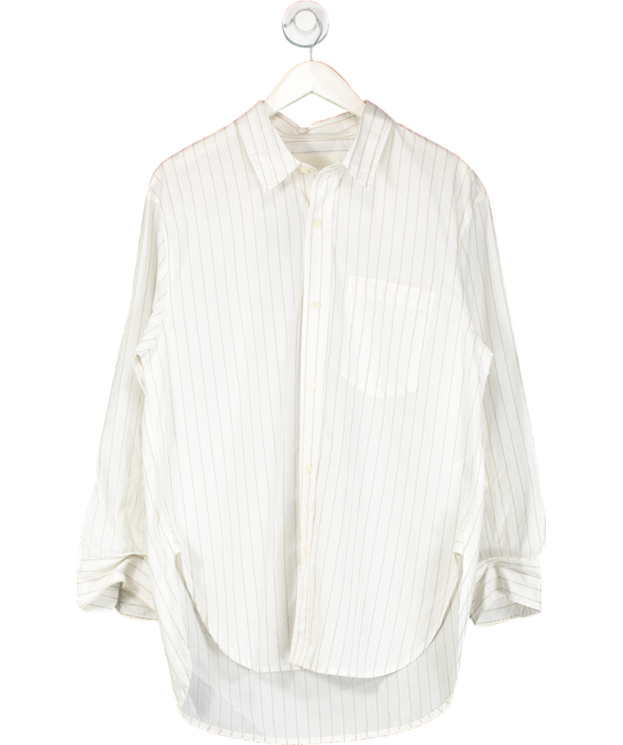 Citizens of Humanity White Kayla Striped Cotton-blend Shirt UK S