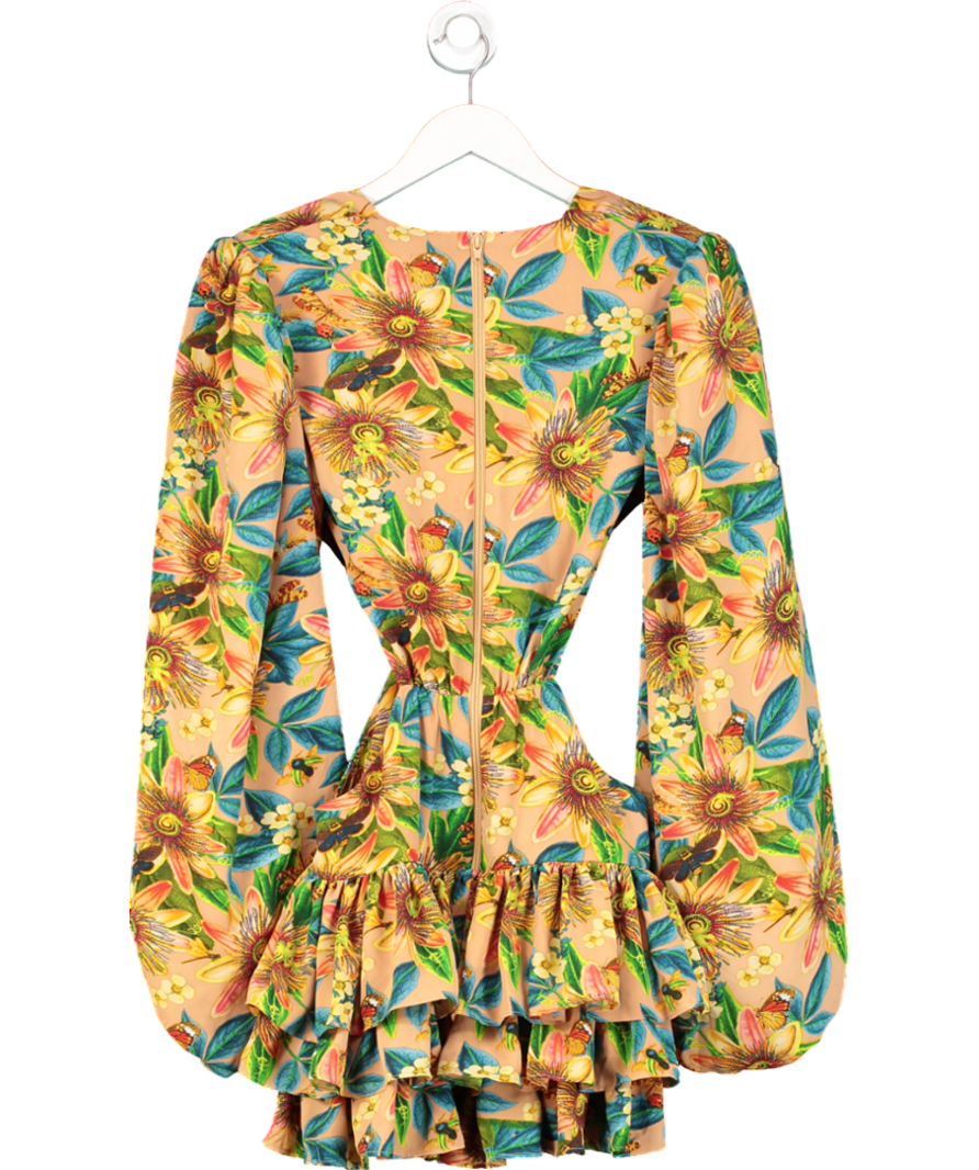 Bronx and Banco Multicoloured Floral Print Ruffle Tiered Mini Dress UK M