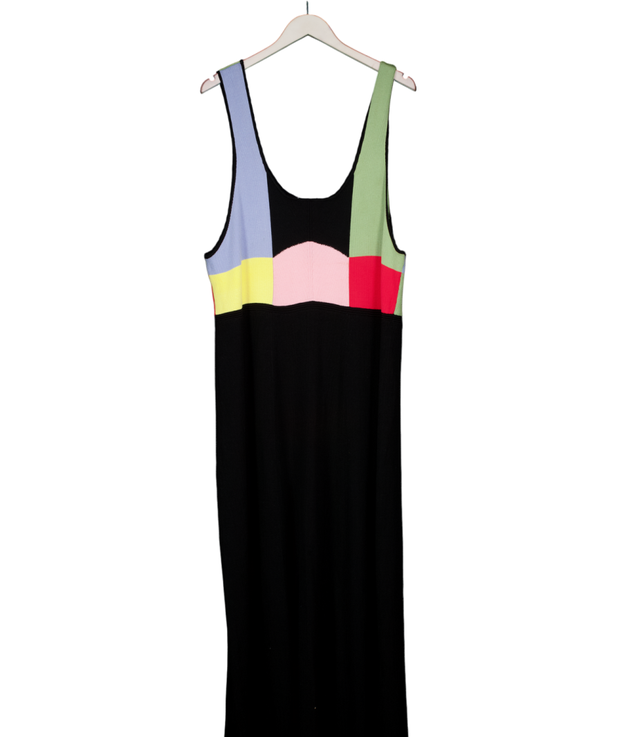 Rixo Black Abisola Omole Paisley Knit Dress And Shrug Top Set UK 26