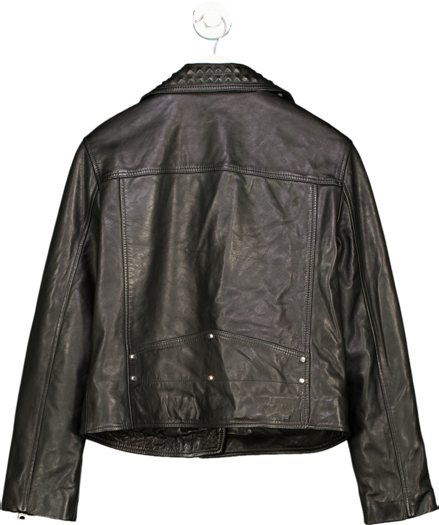 AllSaints Black Lyra Pyramid Biker Jacket UK S