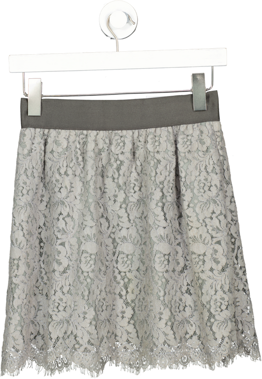 J Crew Grey Lace Mini Skirt UK 4
