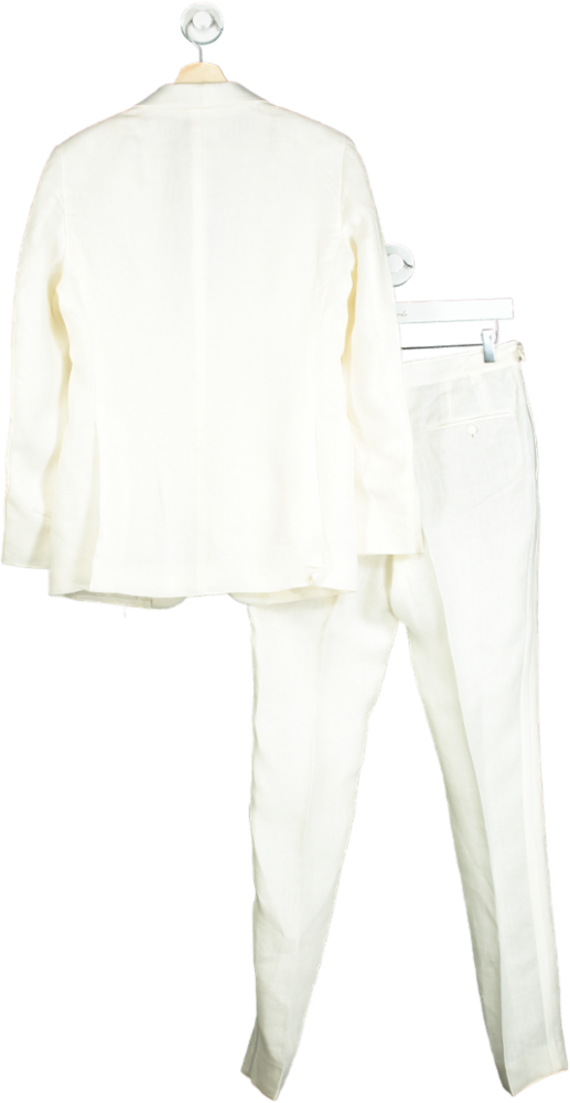 Suitsupply Off White Havana Shawl 2-piece Pure Linen Tuxedo Suit / Dinner Suit EU 44/UK 34"