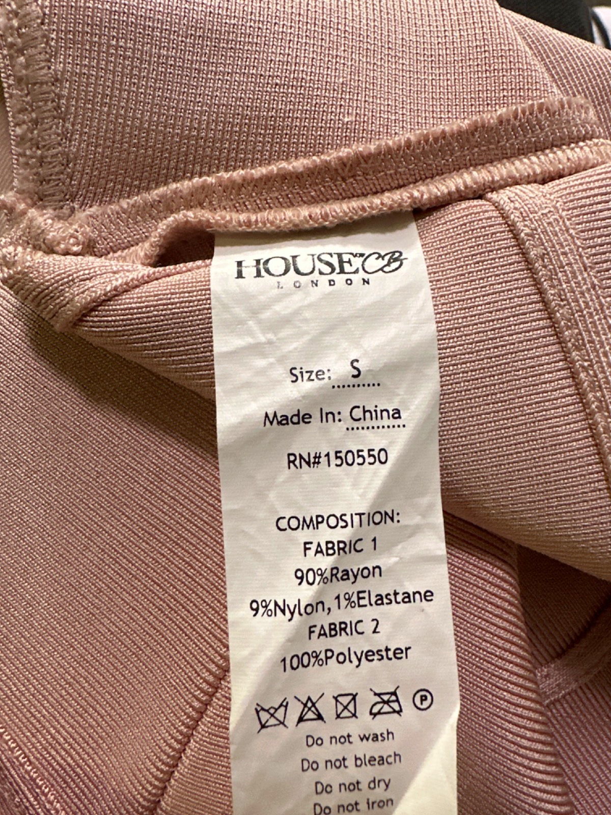 House of CB Blush Lex Bodysuit UK S