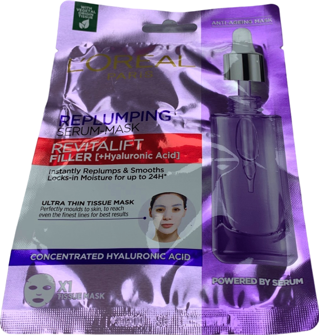 L'Oreal Paris Revitalift Filler Replumping Serum Face Mask Ultra Thin Tissue Mask 28g