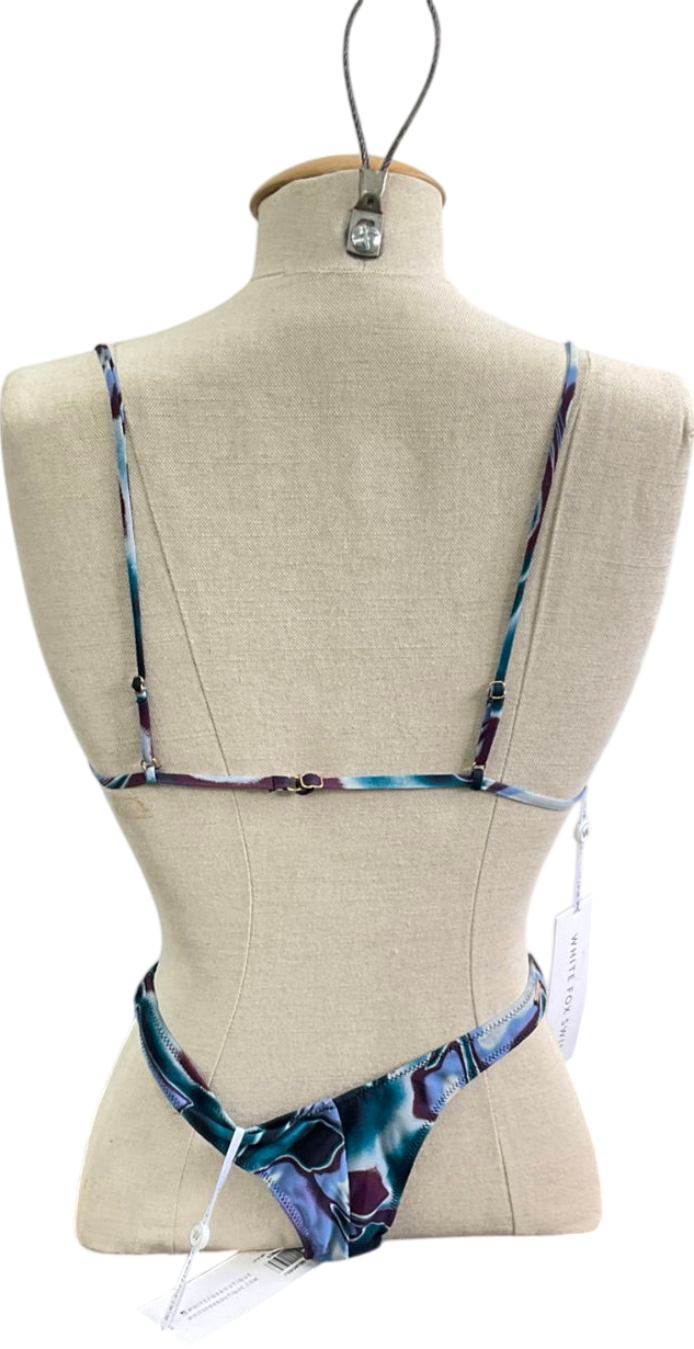 White Fox Blue Going Costal Bikini Set UK XS