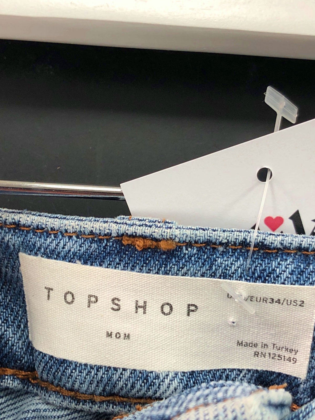 Topshop Blue Mom Denim Shorts UK 6