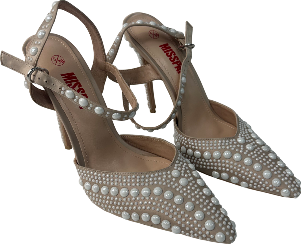 Misspap Nude Gem Heels UK 5 EU 38 👠