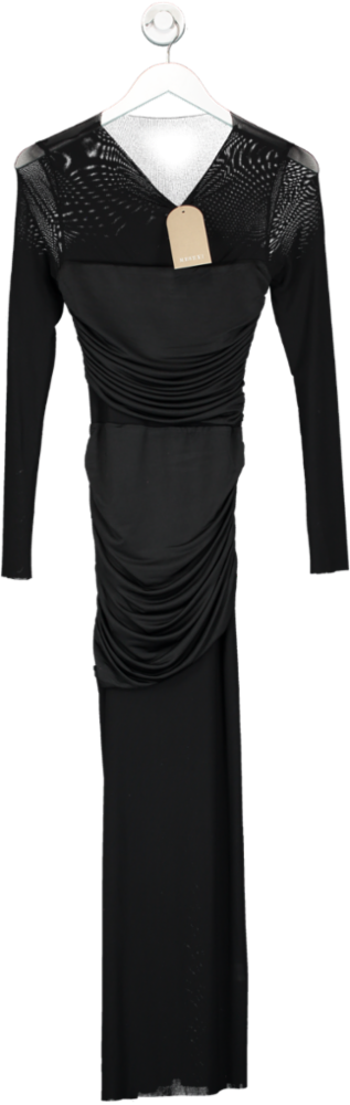 Meshki Kate Mesh And Nylon Maxi Dress - Black UK XS