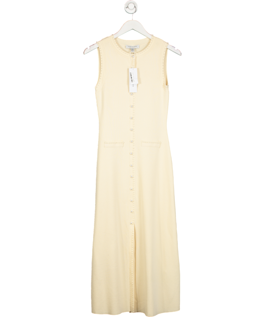 FOREVER NEW Yellow Delilah Pearl Detail Knit Dress Eu 34 UK 6