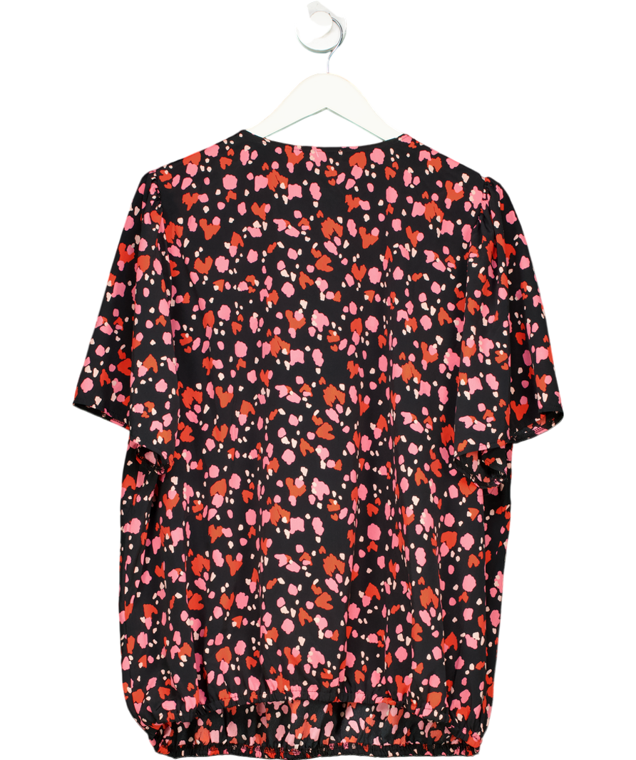 New Look Black Curve Pattered Short Sleeve Blouse UK 22