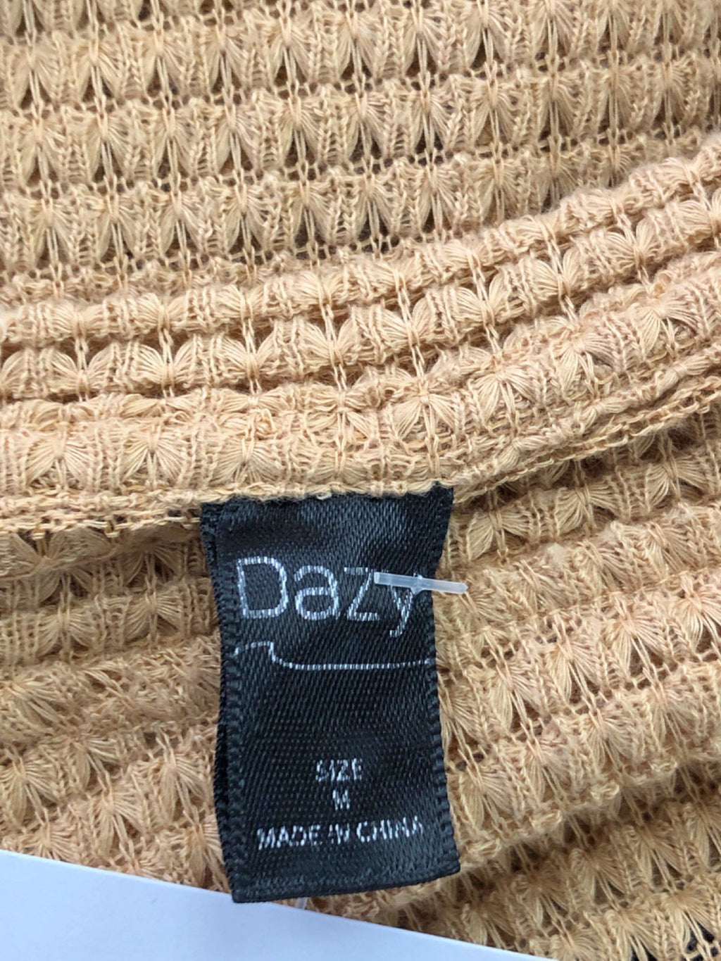 DAZY Beige Waffle Knit Tee UK M