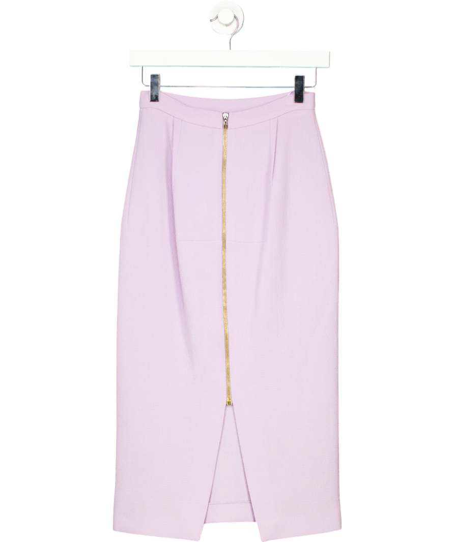 Roland Mouret Purple Crepe Midi Skirt UK 8