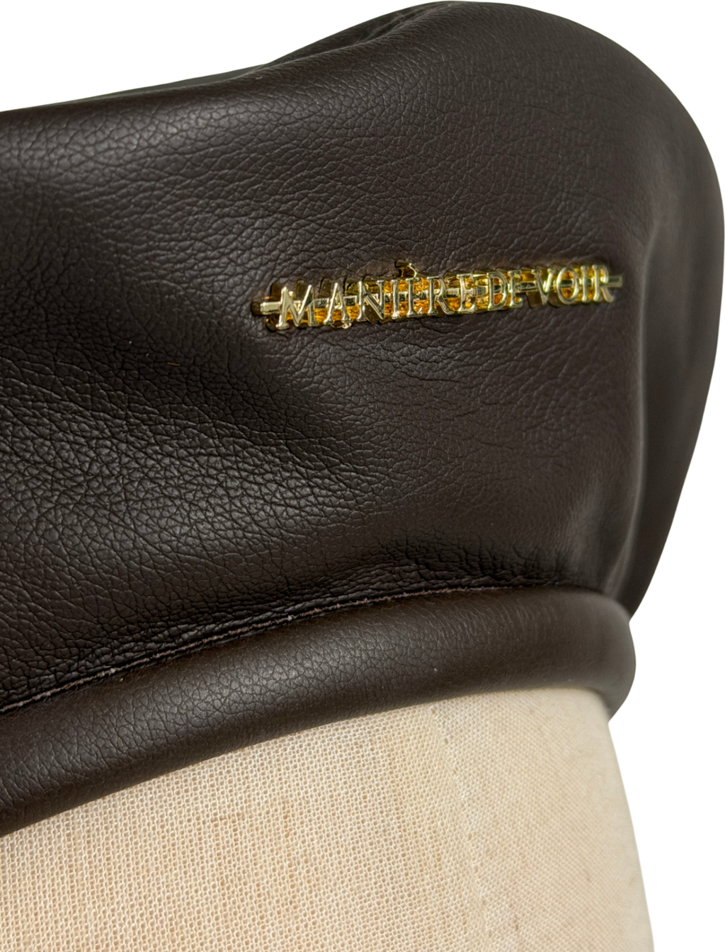 maniere de voir Brown Anya Faux-leather Beret Hat One Size